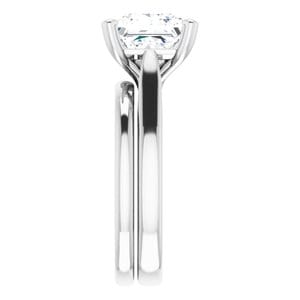 Rings 14K White 8 mm Square Engagement Ring Mounting