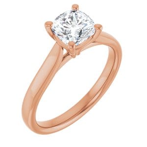 Rings 14K Rose 6 mm Cushion Engagement Ring Mounting