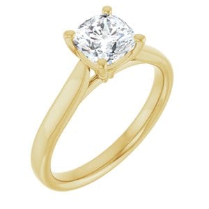 Rings 14K Yellow 6 mm Cushion Engagement Ring Mounting