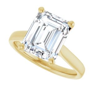 Rings 18K Yellow 10x8 mm Emerald Engagement Ring Mounting