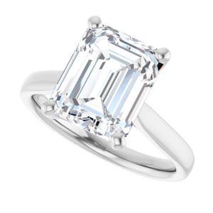 Rings Platinum 10x8 mm Emerald Engagement Ring Mounting