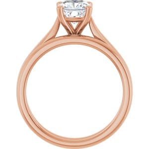 Rings 14K Rose 6 mm Cushion Engagement Ring Mounting