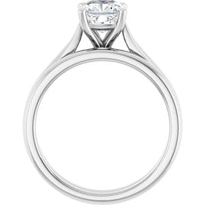 Rings 14K White 6 mm Cushion Engagement Ring Mounting
