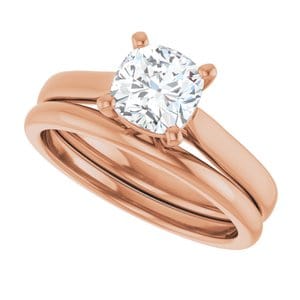 Rings 14K Rose 6 mm Cushion Engagement Ring Mounting