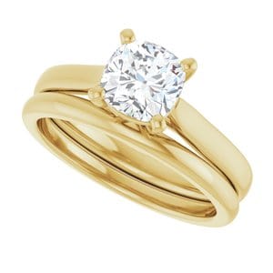 Rings 14K Yellow 6 mm Cushion Engagement Ring Mounting