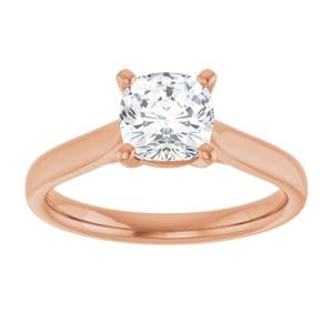 Rings 14K Rose 6 mm Cushion Engagement Ring Mounting