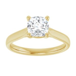 Rings 14K Yellow 6 mm Cushion Engagement Ring Mounting