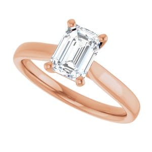 Rings 14K Rose 7x5 mm Emerald Engagement Ring Mounting