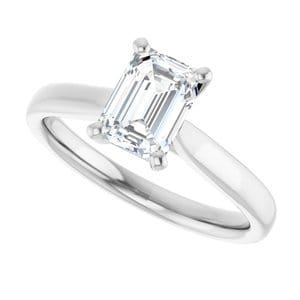 Rings Platinum 7x5 mm Emerald Engagement Ring Mounting