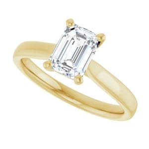 Rings 14K Yellow 7x5 mm Emerald Engagement Ring Mounting