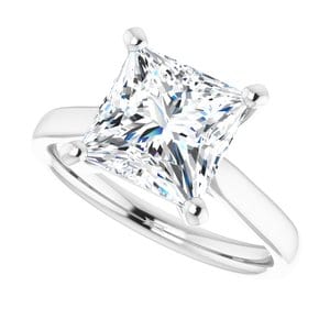 Rings 14K White 8 mm Square Engagement Ring Mounting