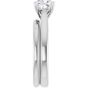 Rings 14K White 6 mm Cushion Engagement Ring Mounting