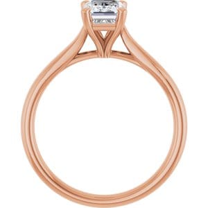 Rings 14K Rose 7x5 mm Emerald Engagement Ring Mounting
