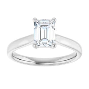 Rings Platinum 7x5 mm Emerald Engagement Ring Mounting