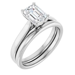 Rings Platinum 7x5 mm Emerald Engagement Ring Mounting