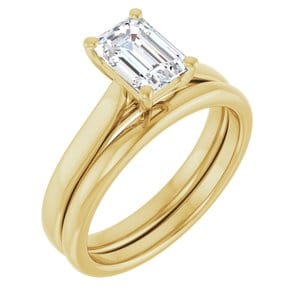 Rings 14K Yellow 7x5 mm Emerald Engagement Ring Mounting