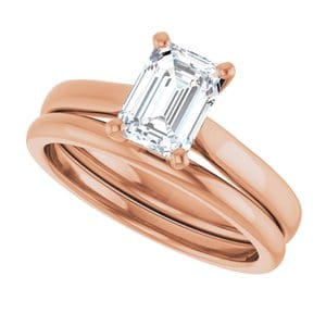 Rings 14K Rose 7x5 mm Emerald Engagement Ring Mounting