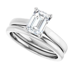 Rings Platinum 7x5 mm Emerald Engagement Ring Mounting