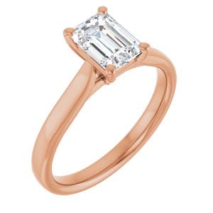 Rings 14K Rose 7x5 mm Emerald Engagement Ring Mounting