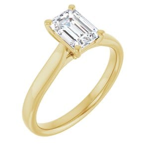 Rings 14K Yellow 7x5 mm Emerald Engagement Ring Mounting