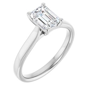 Rings Platinum 7x5 mm Emerald Engagement Ring Mounting