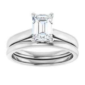 Rings Platinum 7x5 mm Emerald Engagement Ring Mounting