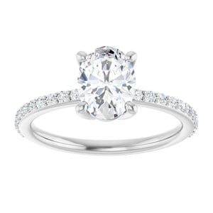 Rings 14K White 8x6 mm Oval Ring Mounting