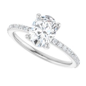 Rings 14K White 8x6 mm Oval Ring Mounting