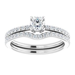 Rings 14K White 4.4 mm Round Ring Mounting