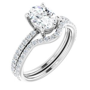 Rings 14K White 8x6 mm Oval Ring Mounting
