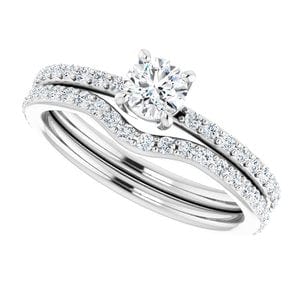 Rings 14K White 4.4 mm Round Ring Mounting