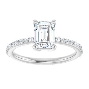 Rings 14K White 7x5 mm Emerald Ring Mounting