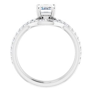 Rings 14K White 7x5 mm Emerald Ring Mounting
