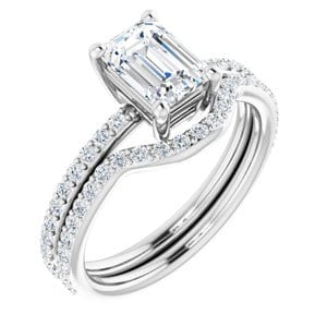 Rings 14K White 7x5 mm Emerald Ring Mounting