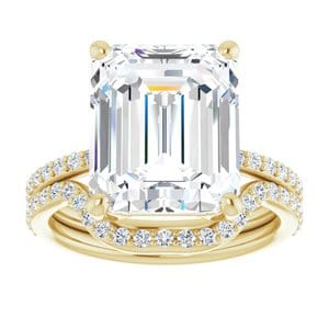 Rings 18K Yellow 12x10 mm Emerald Ring Mounting