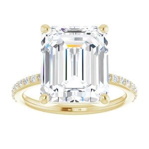 Rings 18K Yellow 12x10 mm Emerald Ring Mounting