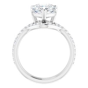 Rings 14K White 9x9 mm Heart Ring Mounting