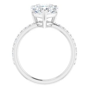 Rings 14K White 9x9 mm Heart Ring Mounting