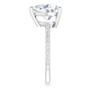 Rings 14K White 9x9 mm Heart Ring Mounting
