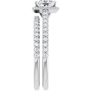 Rings 14K White 5x5 mm Square 1/3 CTW Natural Diamond Semi-Set Engagement Ring