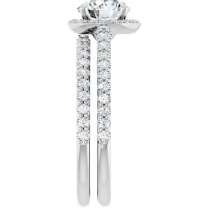 Rings 14K White 6.5 mm Round 1/4 CTW Natural Diamond Semi-Set Engagement Ring