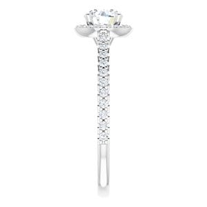 Rings 14K White 5.5 mm Round 1/3 CTW Natural Diamond Semi-Set Engagement Ring