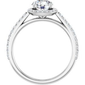 Rings 14K White 6.5 mm Round 1/4 CTW Natural Diamond Semi-Set Engagement Ring