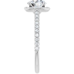 Rings 14K White 6.5 mm Round 1/4 CTW Natural Diamond Semi-Set Engagement Ring