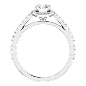 Rings 14K White 5.5 mm Round 1/3 CTW Natural Diamond Semi-Set Engagement Ring