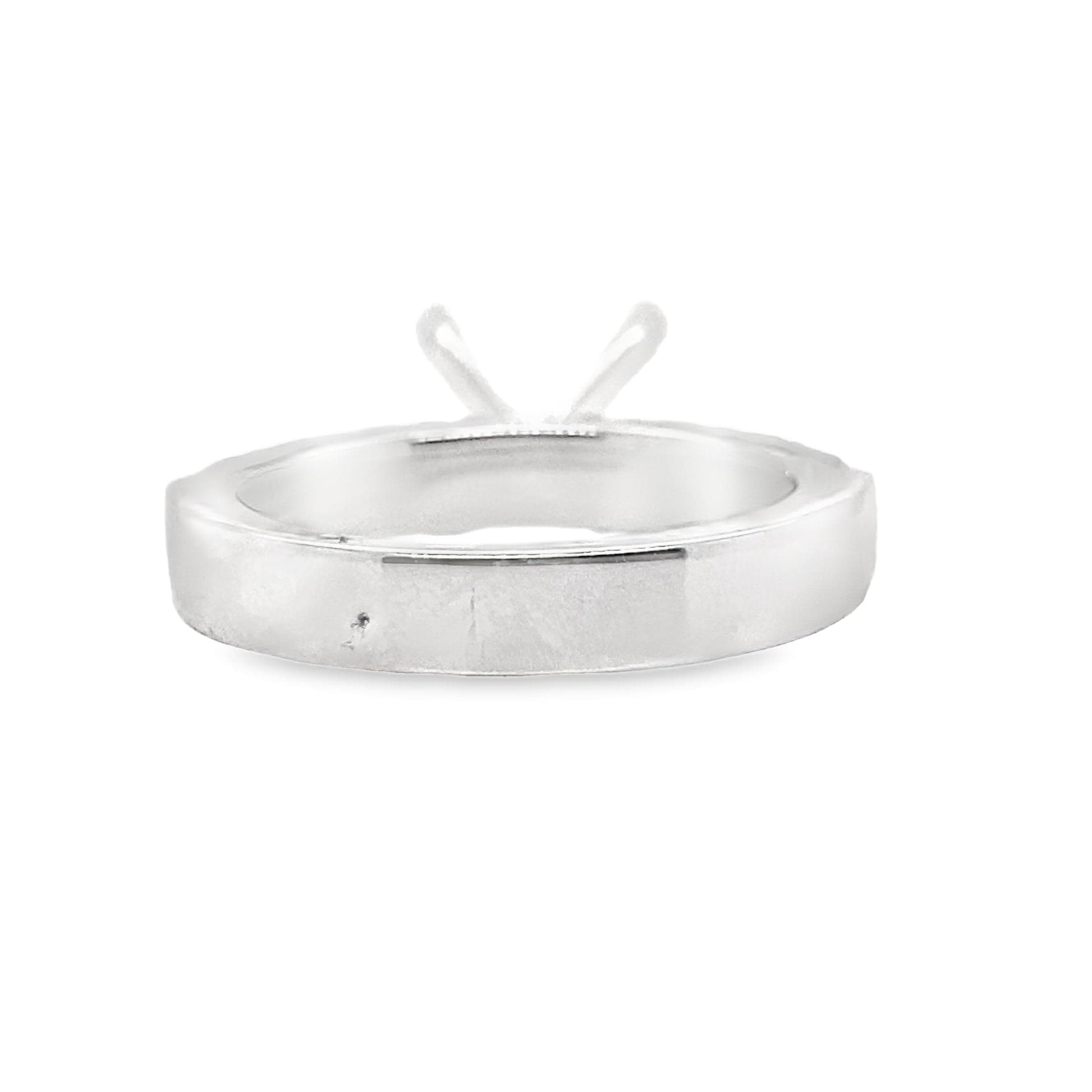 18K WHITE GOLD NO CENTER (9MM RBC) 1.02CT TW NATURAL ROUND BRILLIANT DIAMOND ACCENT F/VS PRONG SET RING MOUNTING
