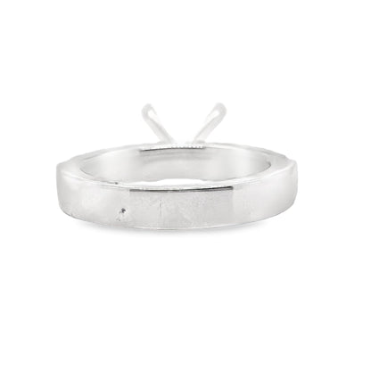 18K WHITE GOLD NO CENTER (9MM RBC) 1.02CT TW NATURAL ROUND BRILLIANT DIAMOND ACCENT F/VS PRONG SET RING MOUNTING