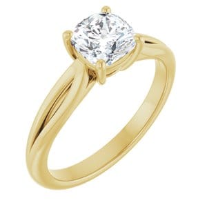 Rings 14K Yellow 6 mm Cushion Engagement Ring Mounting