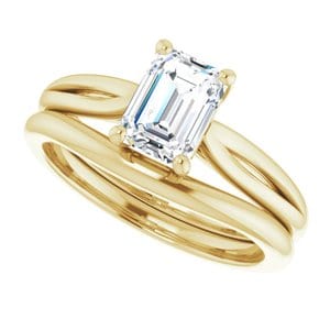Rings 14K Yellow 7x5 mm Emerald Engagement Ring Mounting