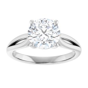 Rings 14K White 8 mm Round Engagement Ring Mounting